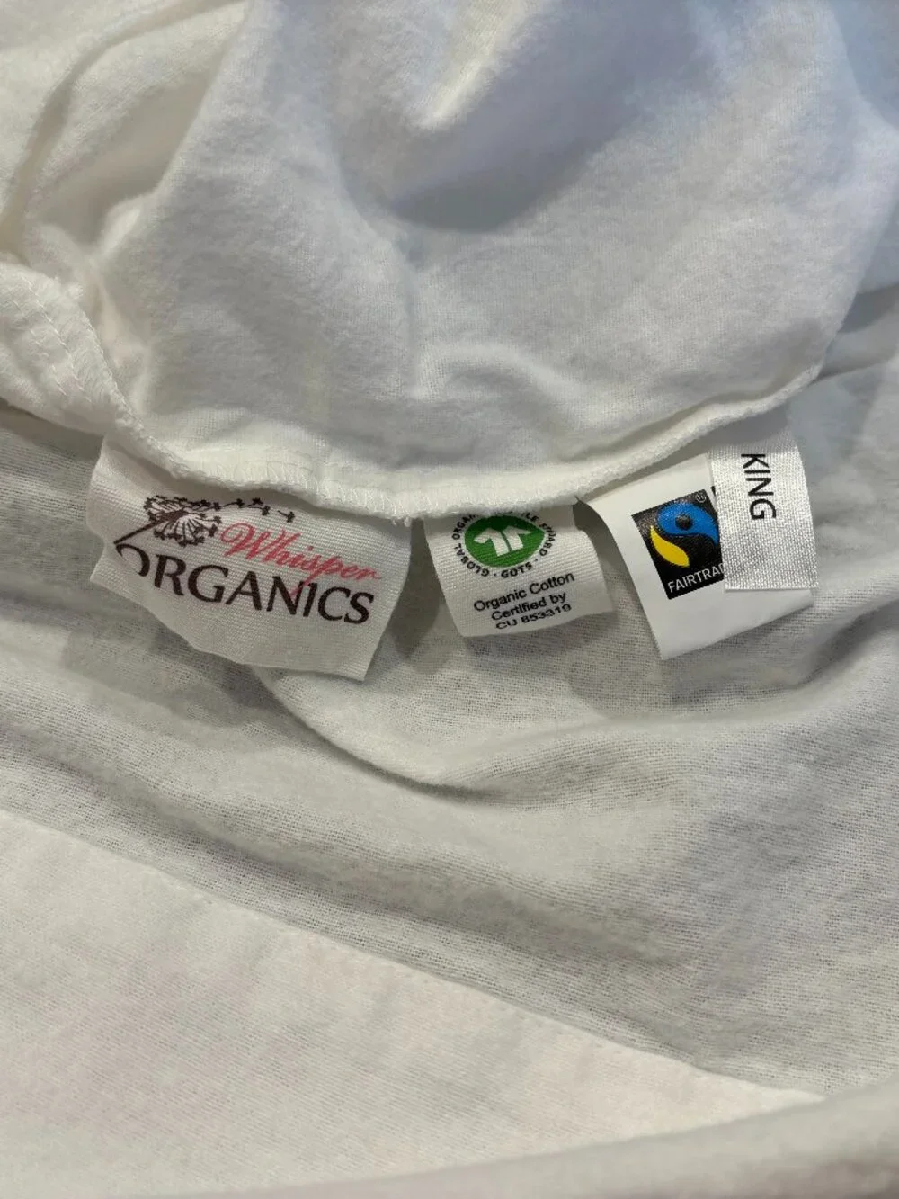 Whisper Organics 100% GOTS Cotton, King-Sized Flannel Pillowcase Set (NWOT)